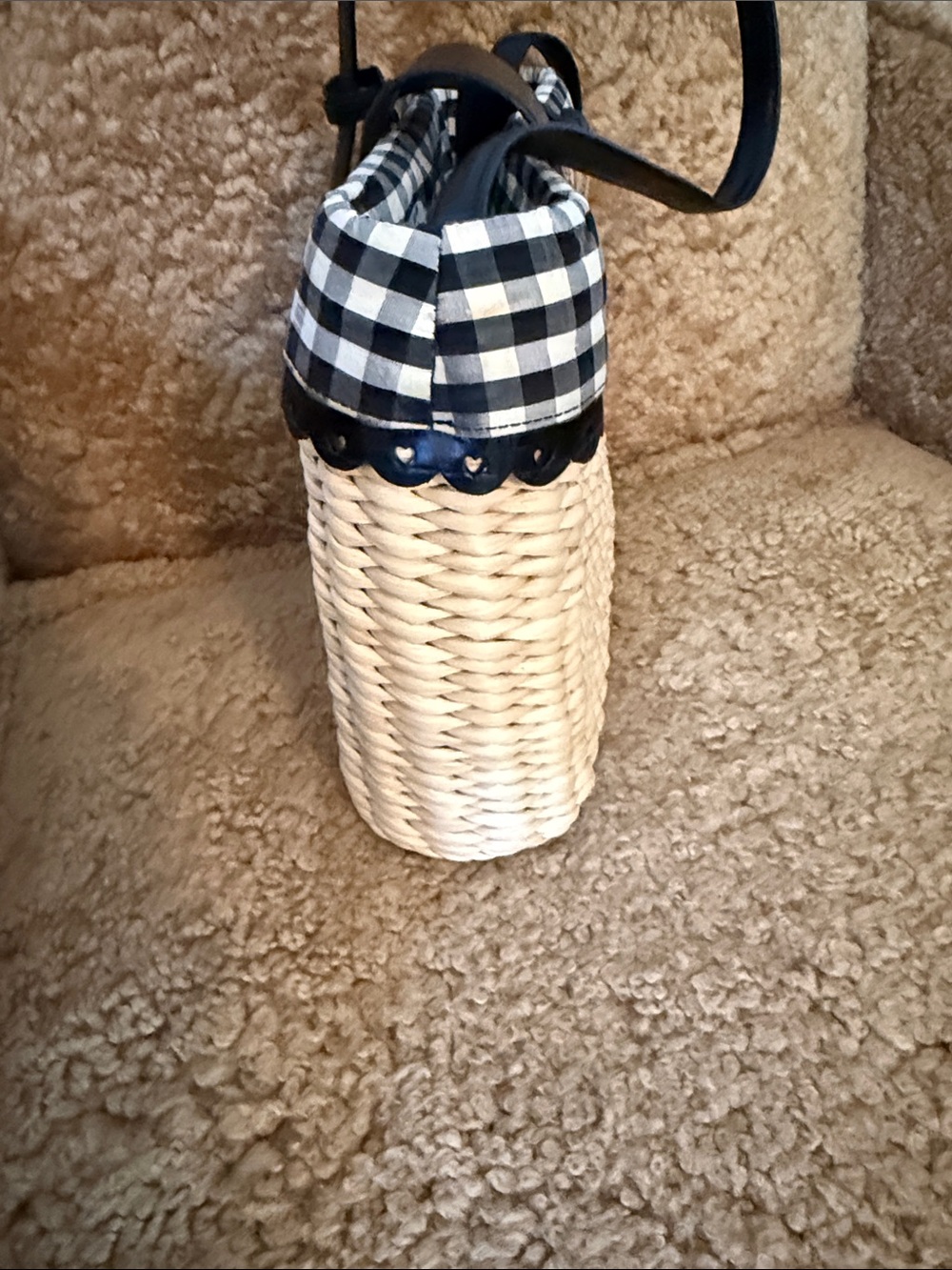 Brighton Black & Natural Woven Gingham Crossbody Bag - Picture 4 of 4